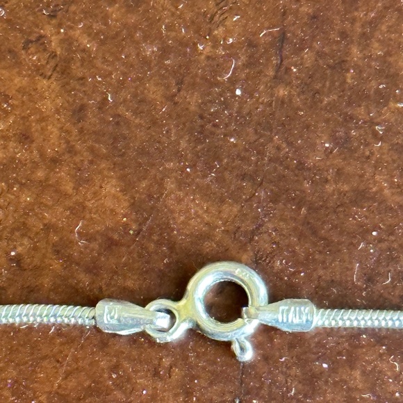 Sterling Silver Italian Necklace with Gemstones - Picture 8 of 12